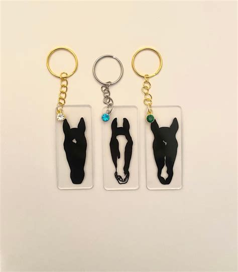 Custom Horse Head Keychain Silver Chain Horse Keychain Custom Horse