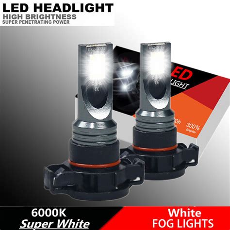 6000K 5202 2504 LED Fog Light Bulbs For Jeep Gladiator Wrangler 2020