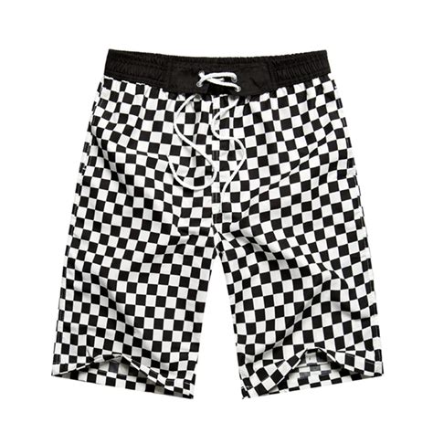 2017 New Mens Shorts Sports Checkered Printed Board Shorts Plaid Summer Quick Dry Five Length