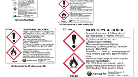 Isopropyl Alcohol Ghs Label