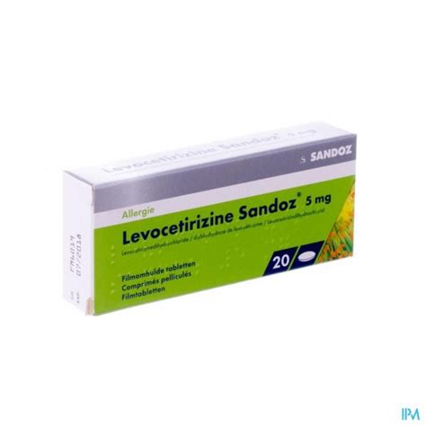 LEVOCETIRIZINE SANDOZ 5 MG COMP ENROB 20 X 5 MG Apotheek Thiels