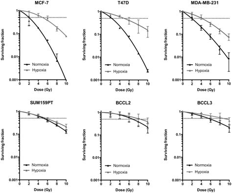 Clonogenic Survival Assays Of Established Breast Cancer Cells Lines And