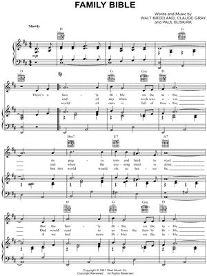 "FAMILY BIBLE" Sheet Music - 1 Arrangement Available Instantly - Musicnotes