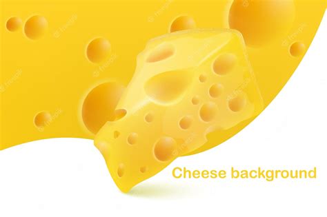 Composición Realista De Queso Con Un Trozo De Queso Sobre Un Fondo De