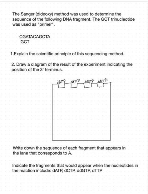 solved  sanger dideoxy method    determine  cheggcom