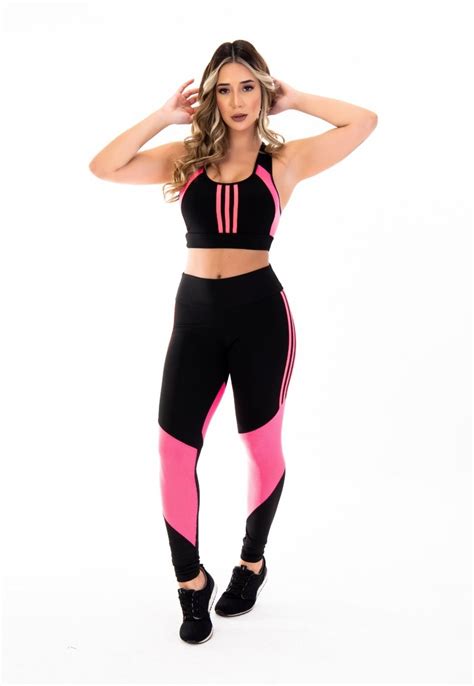 Conjunto de Academia Plus Size Fitness Calça Legging e Top Ginástica