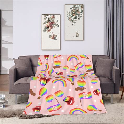 Znduo Rainbows Lgbtq Pride Pattern Throw Blanket Lightweight Cozy Soft Throw Blanket For Couch