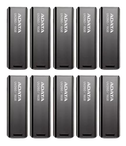 Kit 10 Memoria Usb 16gb Adata Uv260 Metal 2 0 Auv26016grbk Envío gratis