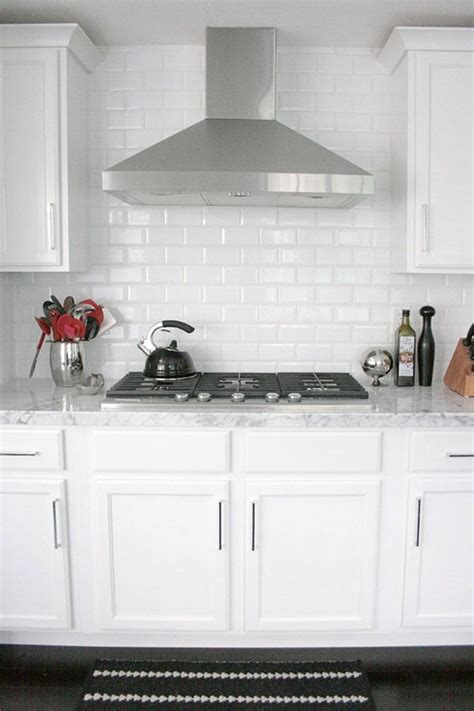 White Subway Tile Backsplash White Kitchen Homystyle