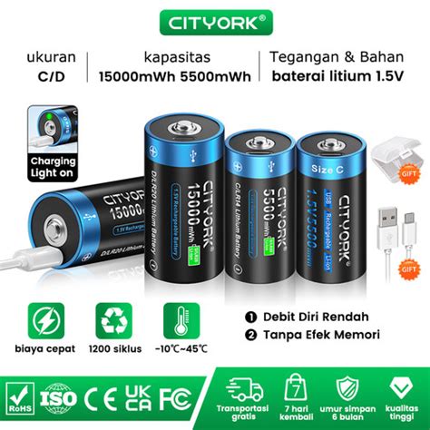 Jual Cityork Baterai Batre Cas Isi Ulang R Powerbatt Size D Size C