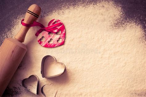 Background For Valentine S Day Baking Stock Image Image Of Powder