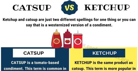 CATSUP vs KETCHUP: Useful Difference between Ketchup vs Catsup ...