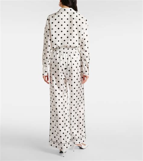 Polka Dot Silk Twill Pajama Pants In White Dolce Gabbana Mytheresa