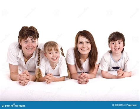 Glückliche Familie Mutter Vater Tochter Sohn Stockbild Bild von