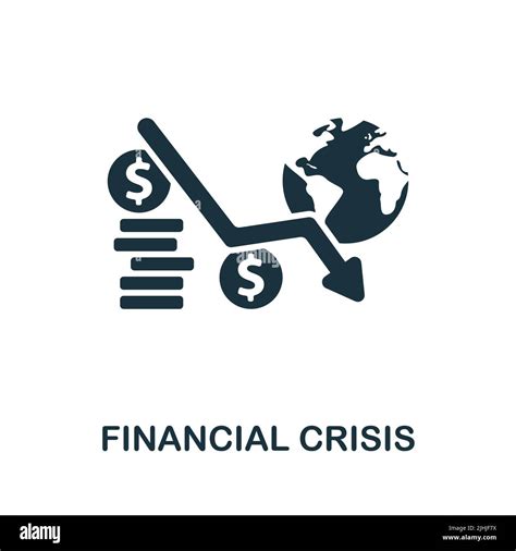 Financial Crisis Icon Monochrome Simple Line Economic Crisis Icon For