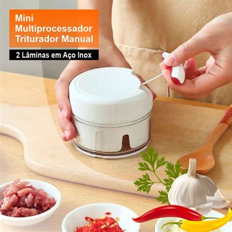 Mini Multiprocessador Triturador Manual L Minas Inox Alho Shopee Brasil