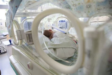 Premature Baby In Intensive Care Unit At Hospital Editorial Stock Image