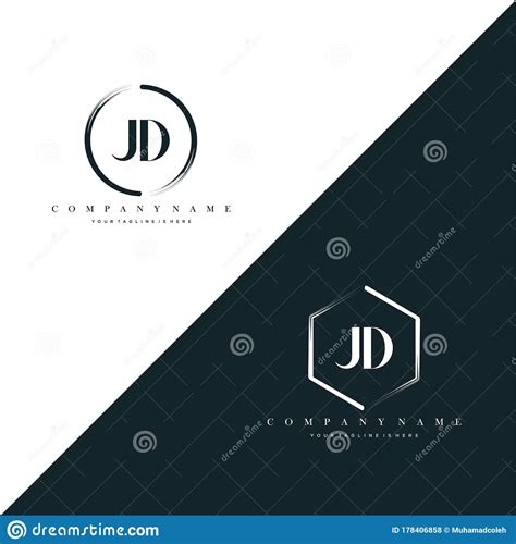 Letter JD Initial Logo Vector With Colorful Stock Vector Illustration