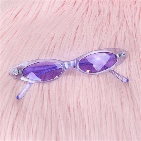 Restocked ~ Slim Oval Sunglasses ~ Purple Frames Depop Trendy Glasses Fashion Eye