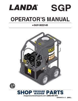 Landa SGP Series Hot Water Pressure Washer Manual SPWP