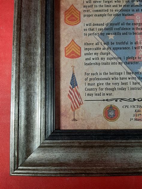 Better Us Marine Corps Nco Creed Aged Parchment Personalized Etsy