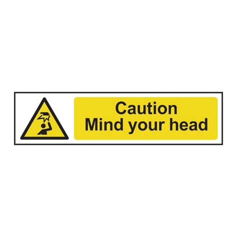 ASEC Caution Mind Your Head Sign 200mm X 50mm 200mm X 50mm