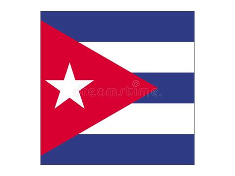 Square Flag Of Cuba Stock Vector Illustration Of Central 134037625