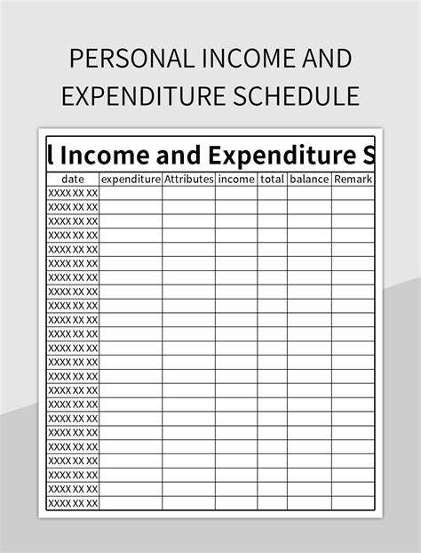 Free Personal Income And Expenditure Schedule Templates For Google Sheets And Microsoft Excel ...