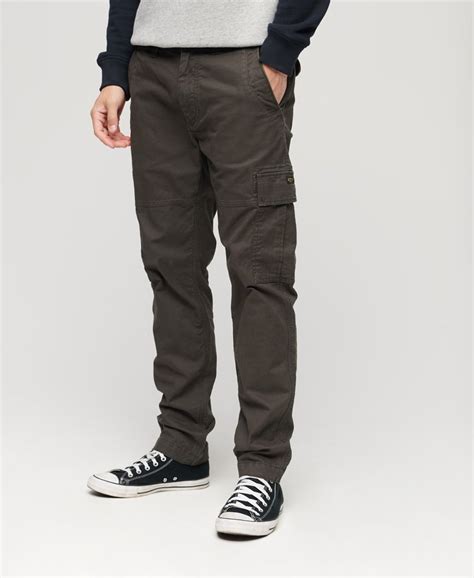 Mens Core Cargo Pants In Washed Black Superdry Uk