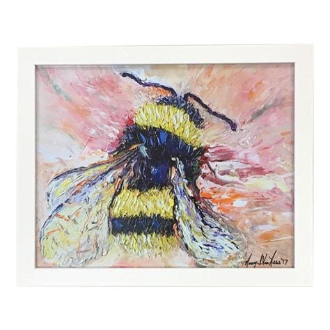 Limited Edition Bumble Bee Oil Painting Print Framed Chairish