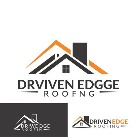 Logo Design For Driven Edge Roofing Clean Minimalistic Rooftop Symbol