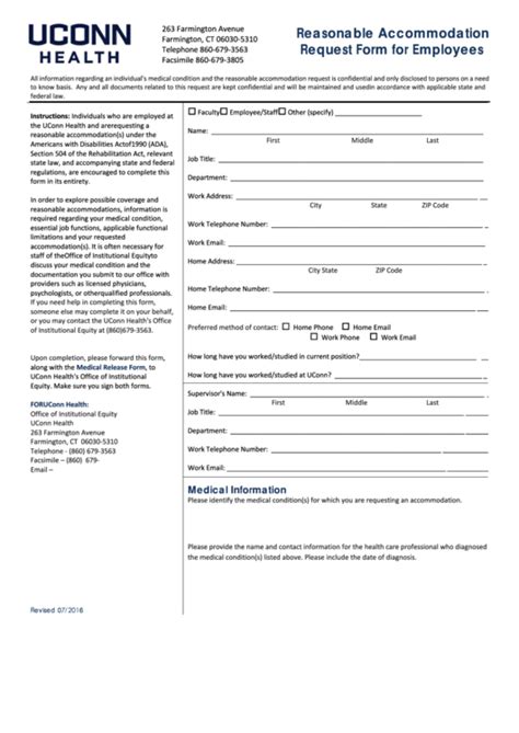 Ada Accommodation Request Form Template