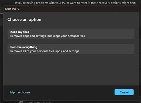 Windows Receives An Updated Reset This Pc Dialog With Fluent