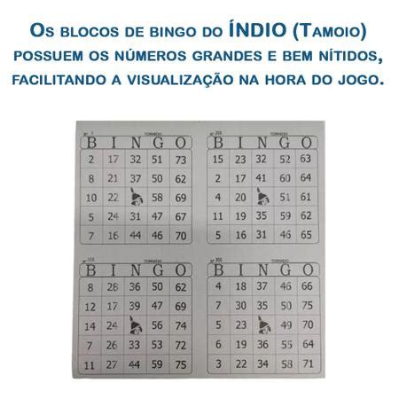 Cartela de Bingo Bingão Tamoio 4x1 c 6 blocos de 100 folhas Cartela