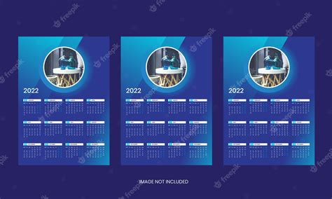 Diseño De Plantilla De Calendario 2022 Vector Premium