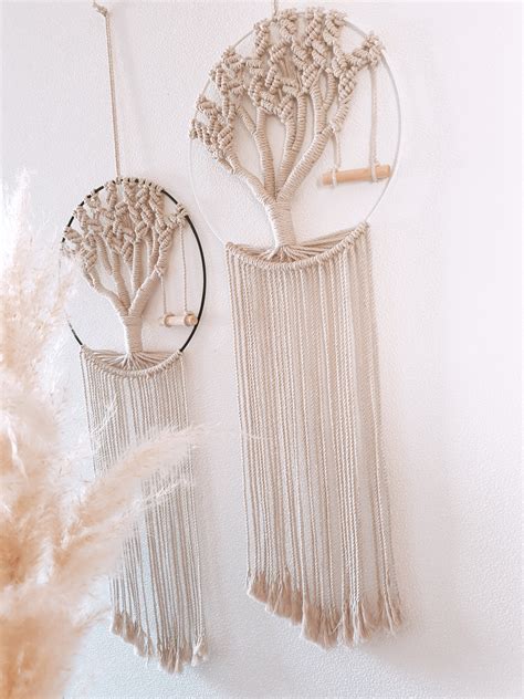 Makramee Lebensbaum Traumf Nger Boho Baum Wandbehang Taufe Etsy De