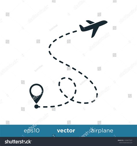 Airplane Line Path Vector Icon Air Stock Vector Royalty Free