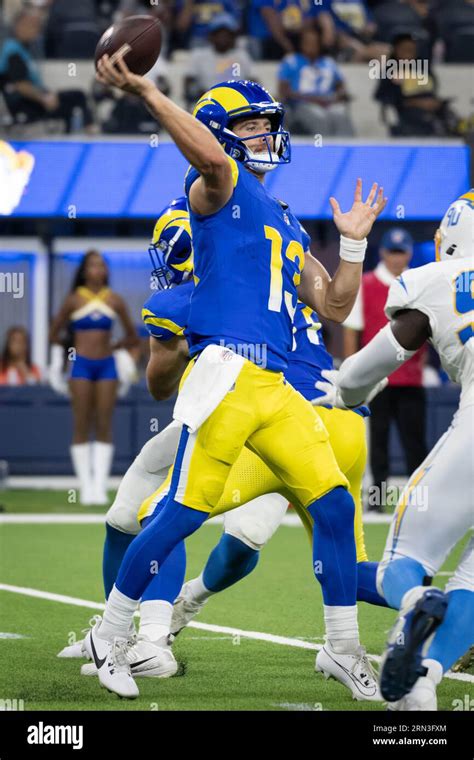 Los Angeles Rams Quarterback Stetson Bennett 13 Passes The Ball