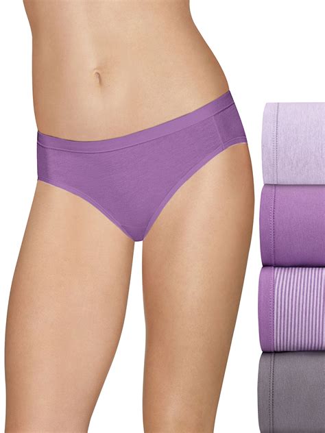 Hanes Ultimate Womens Cotton Stretch Cool Comfort Bikini 4 Pack