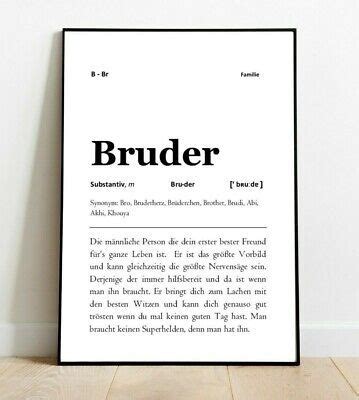 A Black And White Poster With The Word Bruder In German On It S Side