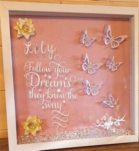 Follow Your Dreams Etsy Flower Shadow Box Shadow Box Art Flower Crafts