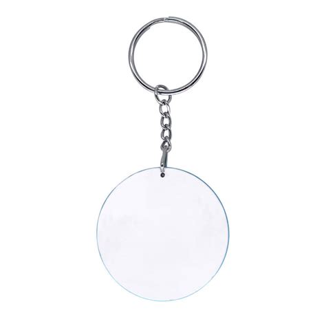 Round Polymer Keyring Light Blue 49mm Blank Titan Jet Africa