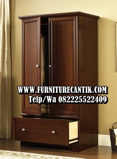 Lemari Pakaian Kayu Jati 2 Pintu Minimalis Toko Furniture Cantik Jepara