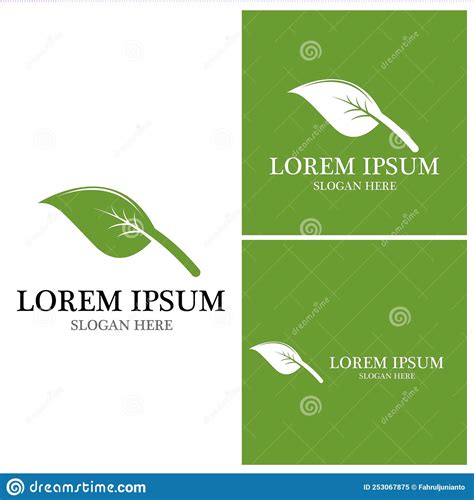 Nature Leaf Icon And Symbol Template Vector Stock Illustration