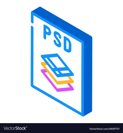 Psd File Format Document Isometric Icon Royalty Free Vector