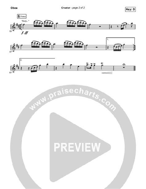 Creator Oboe Sheet Music PDF Phil Wickham PraiseCharts