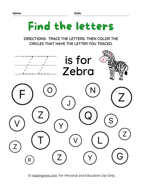 Letter Z Worksheets For Preschool Free Printable