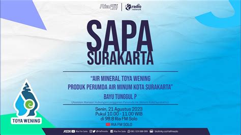 SAPA SURAKARTA AIR MINERAL TOYA WENING PRODUK PERUMDA AIR MINUM