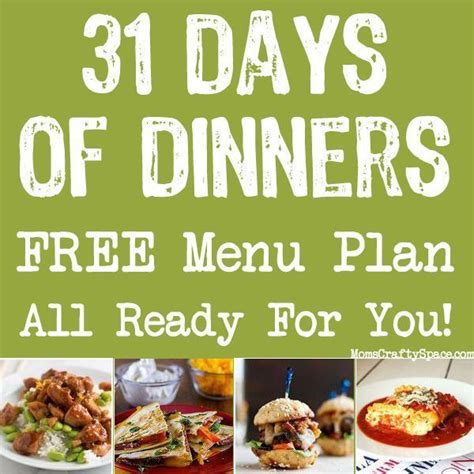 31 Days Of Dinners Meal Plan And Recipes Save Yourself The Hassle At Dinnertime And Use This