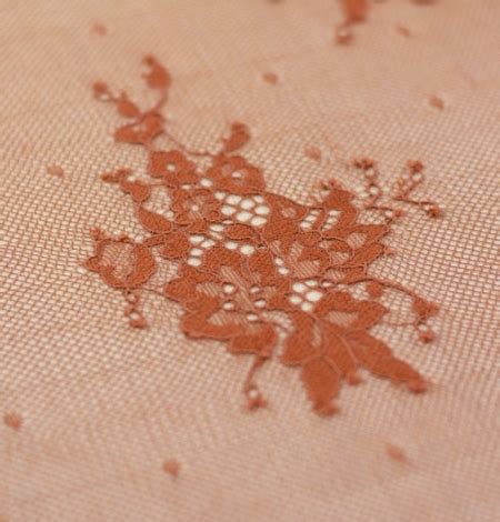 Brick Brown Color Floral Chantilly Lace Fabric Chantilly Lace Lace